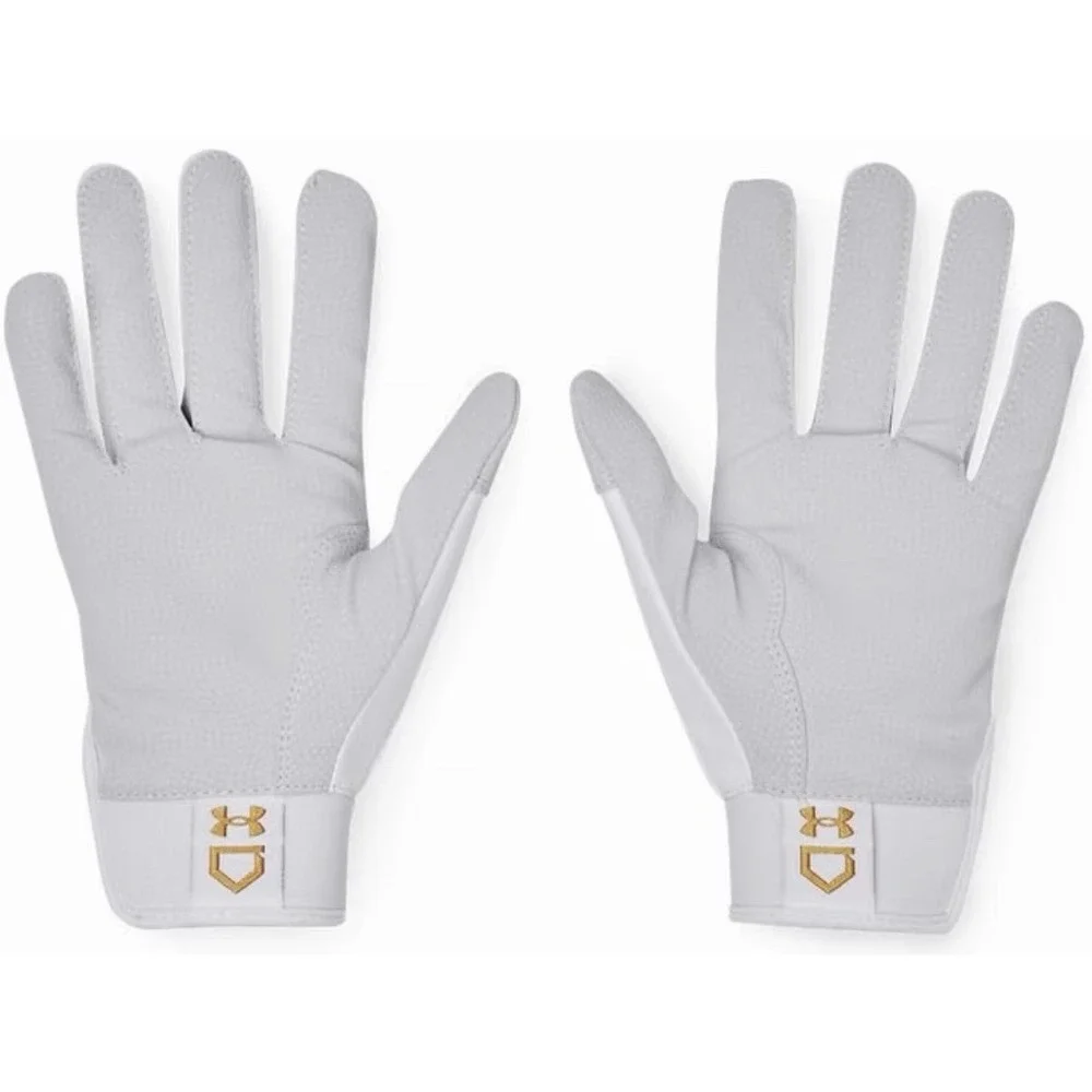 UNDER ARMOUR UA Harper Batting Gloves Youth Sz XL (MSRP $35) White Gold NWT